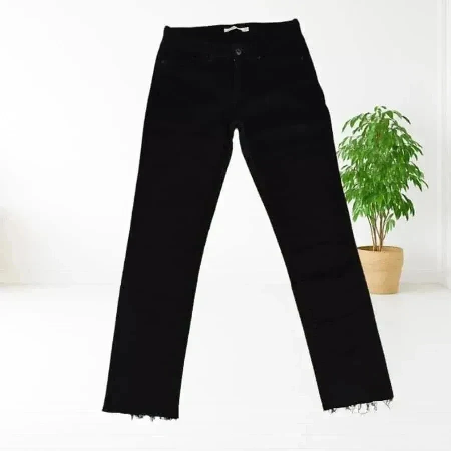 LEVI'S 712 -  original frayed slim fit jeans - low waist - stretch - deep black - very good condition - – photo 9